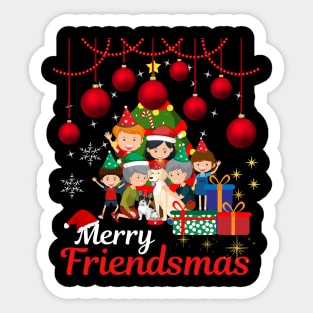 Merry Friendsmas Christmas Funny Sticker